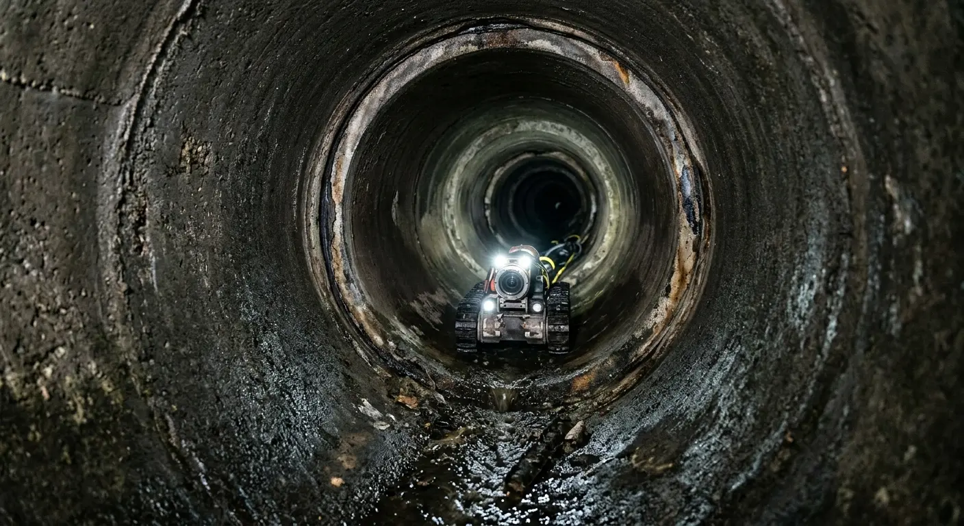 Robotic sewer camera inspecting pipe interior for Drain Snake Service in Gulf Shores